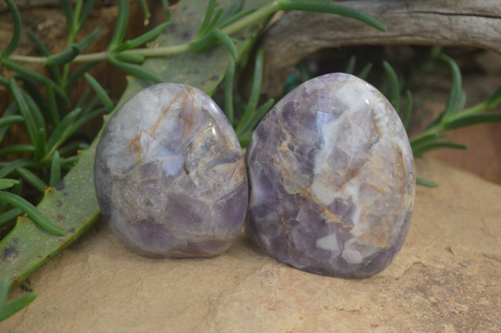 Polished Chevron Amethyst Standing Free Forms x 6 From Madagascar - Toprock Gemstones and Minerals 