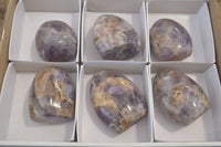 Polished Chevron Amethyst Standing Free Forms x 6 From Madagascar - Toprock Gemstones and Minerals 