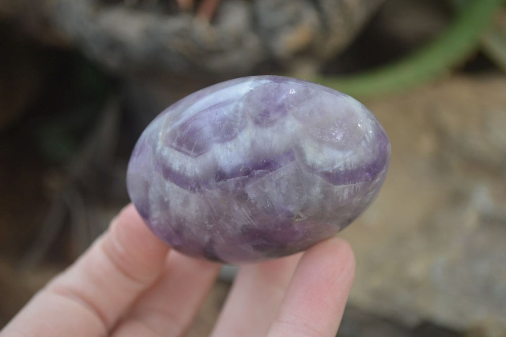 Polished Chevron Amethyst Standing Free Forms x 6 From Madagascar - Toprock Gemstones and Minerals 