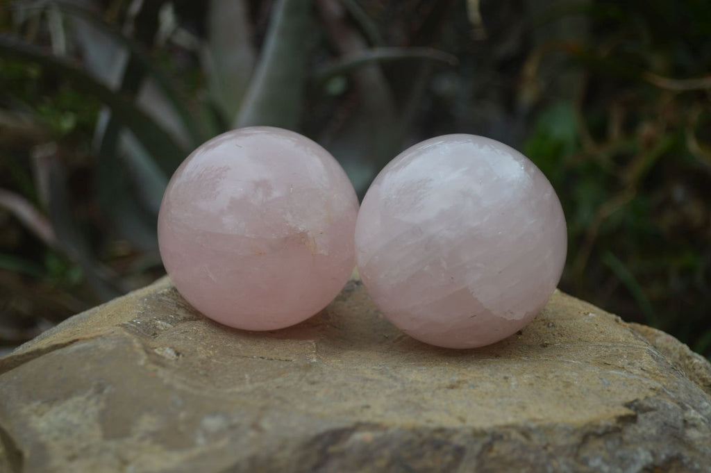 Polished Star Rose Quartz Sphere-Balls x 4 From Madagascar - Toprock Gemstones and Minerals 