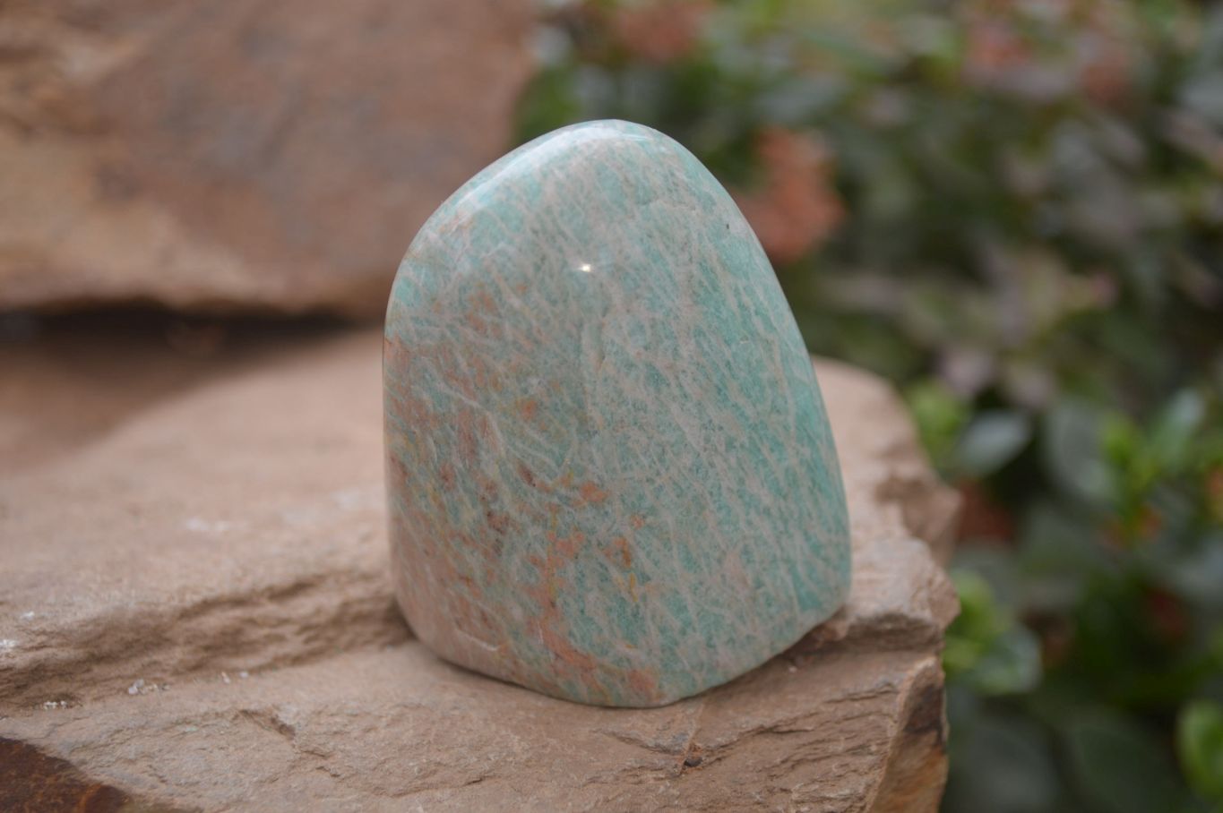 Polished Amazonite Standing Free Forms x 6 From Zimbabwe - Toprock Gemstones and Minerals 