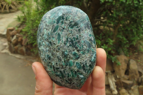 Polished Rare Emerald Mica In Matrix Standing Free Forms x 2 From Mutoko, Zimbabwe - Toprock Gemstones and Minerals 
