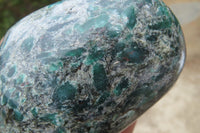 Polished Rare Emerald Mica In Matrix Standing Free Forms x 2 From Mutoko, Zimbabwe - Toprock Gemstones and Minerals 