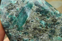 Polished Rare Emerald Mica In Matrix Standing Free Forms x 2 From Mutoko, Zimbabwe - Toprock Gemstones and Minerals 