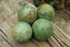 Polished Green Chrysoprase Sphere-Balls x 4 From Madagascar - Toprock Gemstones and Minerals 