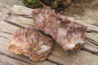 Natural Red Hematoid Quartz Clusters x 2 From Karoi, Zimbabwe - Toprock Gemstones and Minerals 