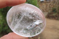 Polished Clear Quartz Galet-Palm Stones x 12 From Madagascar - Toprock Gemstones and Minerals 