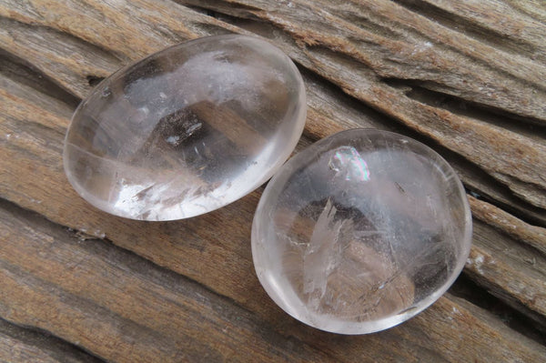 Polished Clear Quartz Galet-Palm Stones x 12 From Madagascar - Toprock Gemstones and Minerals 