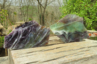 Polished Watermelon Fluorite Slices x 2 From Uis, Namibia - Toprock Gemstones and Minerals 