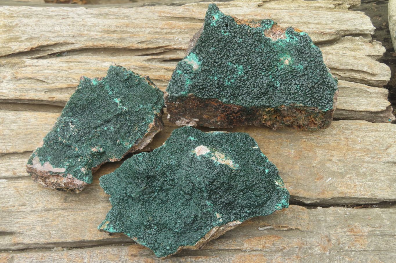 Natural Botryoidal Malachite Specimens x 6 From Congo - Toprock Gemstones and Minerals 