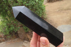 Polished Black Basalt Point-Prisms x 6 From Antsirabe, Madagascar - Toprock Gemstones and Minerals 