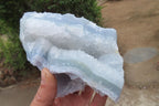 Natural Etched Blue Chalcedony Specimens x 2 From Nsanje, Malawi - Toprock Gemstones and Minerals 