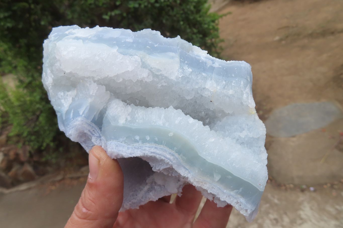 Natural Etched Blue Chalcedony Specimens x 2 From Nsanje, Malawi - Toprock Gemstones and Minerals 