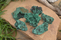 Natural Silky Malachite Specimens x 6 From Kasompe, Congo - Toprock Gemstones and Minerals 