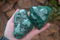Polished Flower Banded Malachite Free Forms x 4 From Congo - Toprock Gemstones and Minerals 