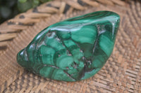 Polished Flower Banded Malachite Free Forms x 4 From Congo - Toprock Gemstones and Minerals 