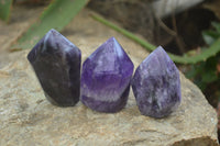 Polished Chevron Amethyst Points x 6 From Madagascar - Toprock Gemstones and Minerals 