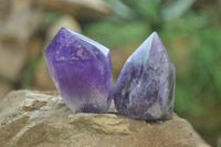 Polished Chevron Amethyst Points x 6 From Madagascar - Toprock Gemstones and Minerals 