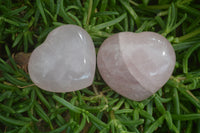 Polished Pink Rose Quartz Gemstone Hearts x 6 From Madagascar