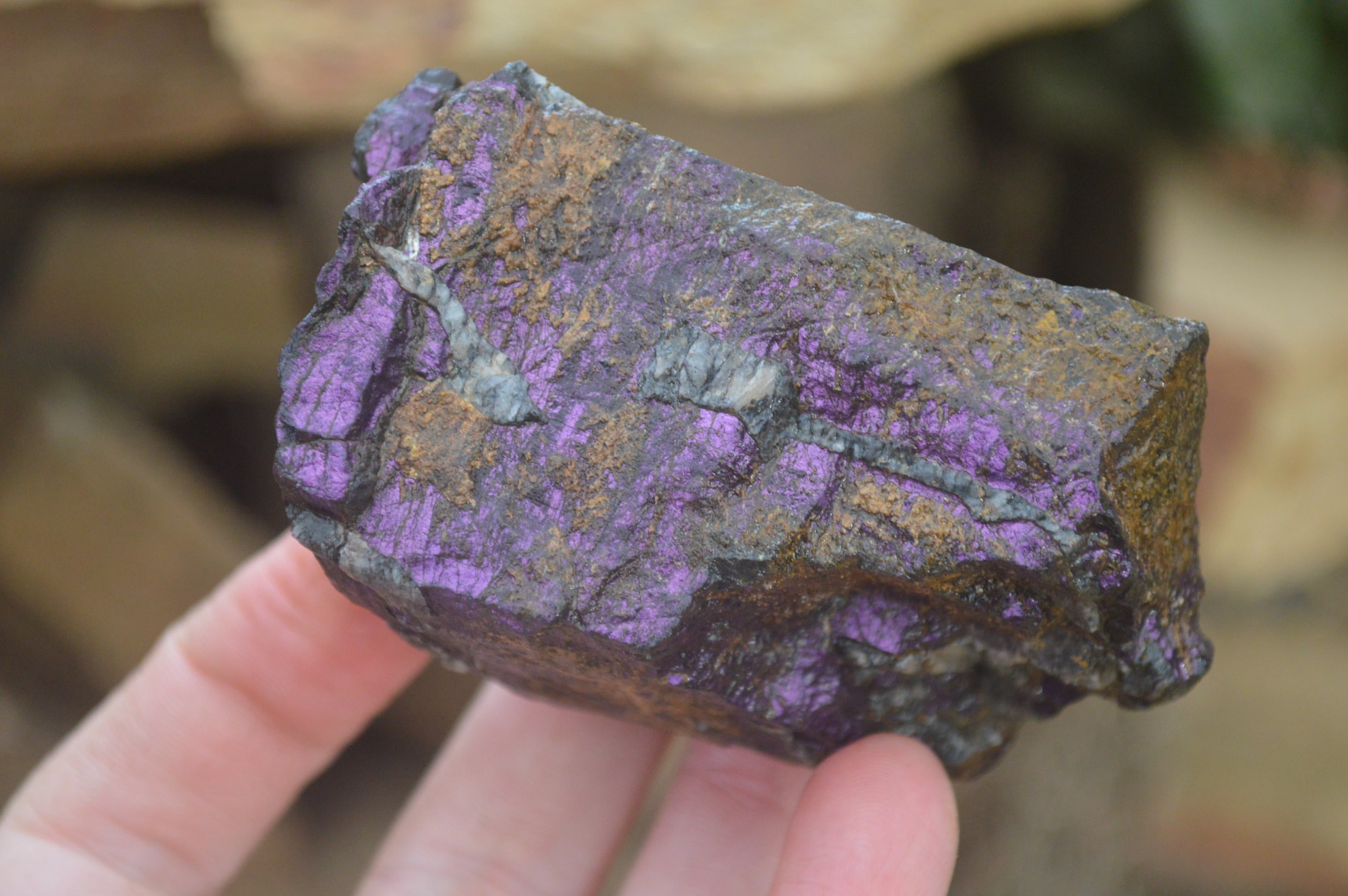 Natural Metallic Purpurite Cobbed Specimens x 6 From Erongo, Namibia - Toprock Gemstones and Minerals 