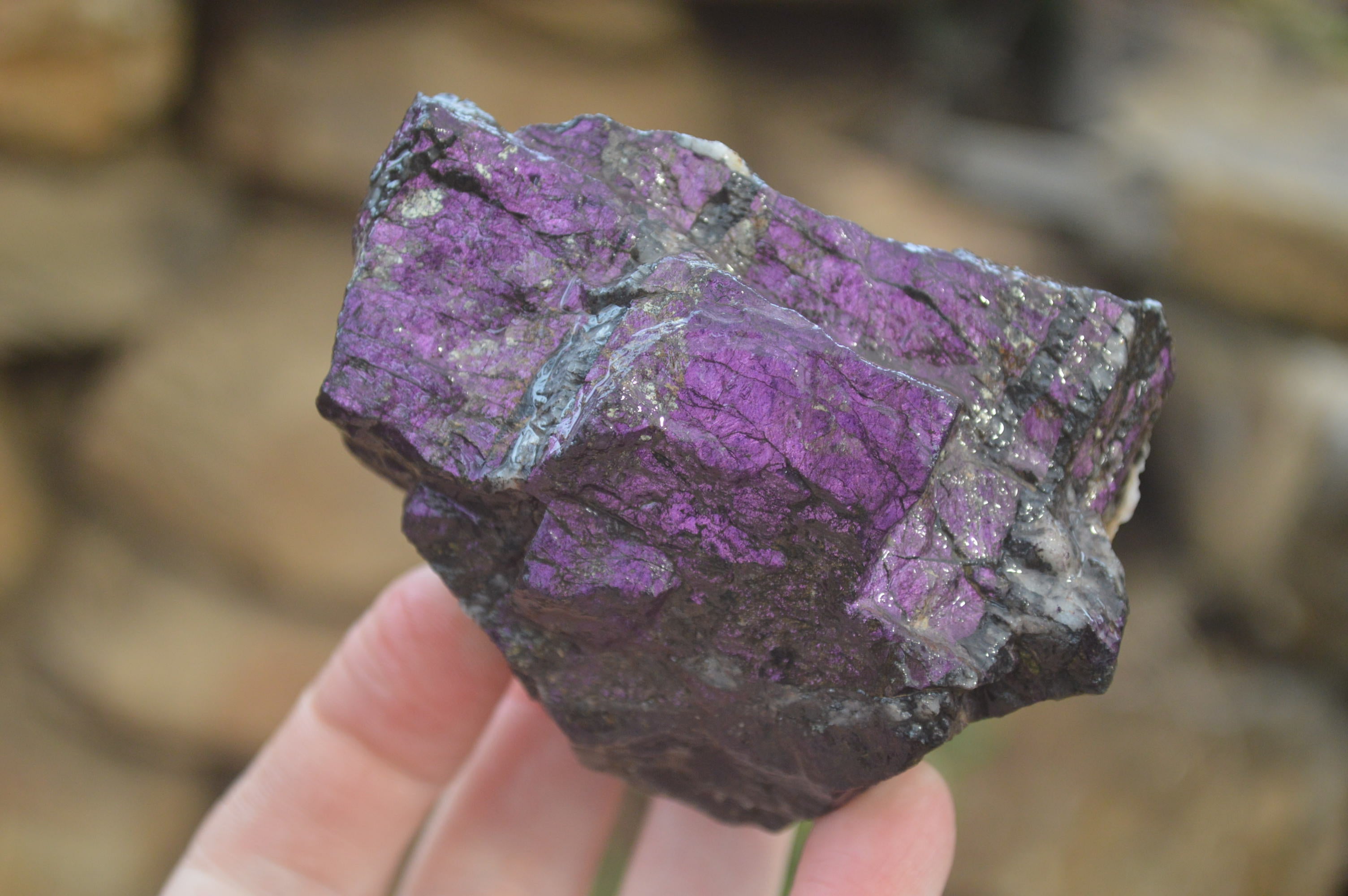 Natural Metallic Purpurite Cobbed Specimens x 6 From Erongo, Namibia - Toprock Gemstones and Minerals 