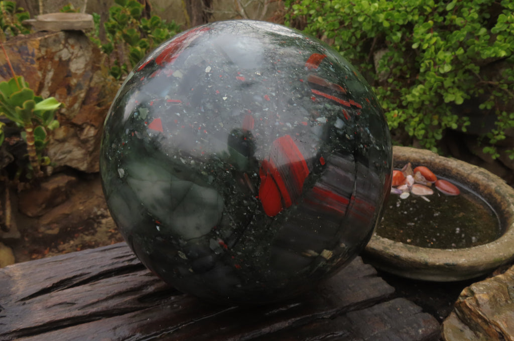Polished Huge Bloodstone Sphere 1 x From Swaziland - Toprock Gemstones and Minerals 