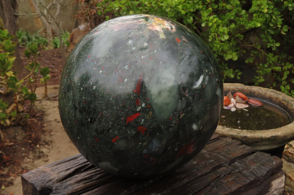 Polished Huge Bloodstone Sphere 1 x From Swaziland - Toprock Gemstones and Minerals 