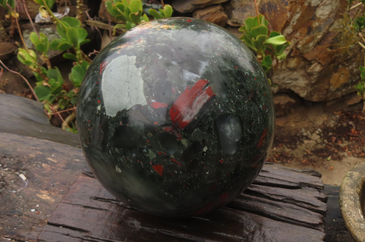 Polished Huge Bloodstone Sphere 1 x From Swaziland - Toprock Gemstones and Minerals 