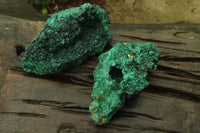 Natural Silky Malachite Specimens x 3 From Kasompe, Congo - Toprock Gemstones and Minerals 