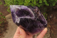 Polished Chevron Amethyst Points x 3 From Zambia