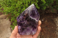 Polished Chevron Amethyst Points x 3 From Zambia