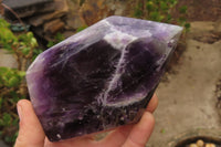 Polished Chevron Amethyst Points x 3 From Zambia