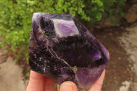 Polished Chevron Amethyst Points x 3 From Zambia