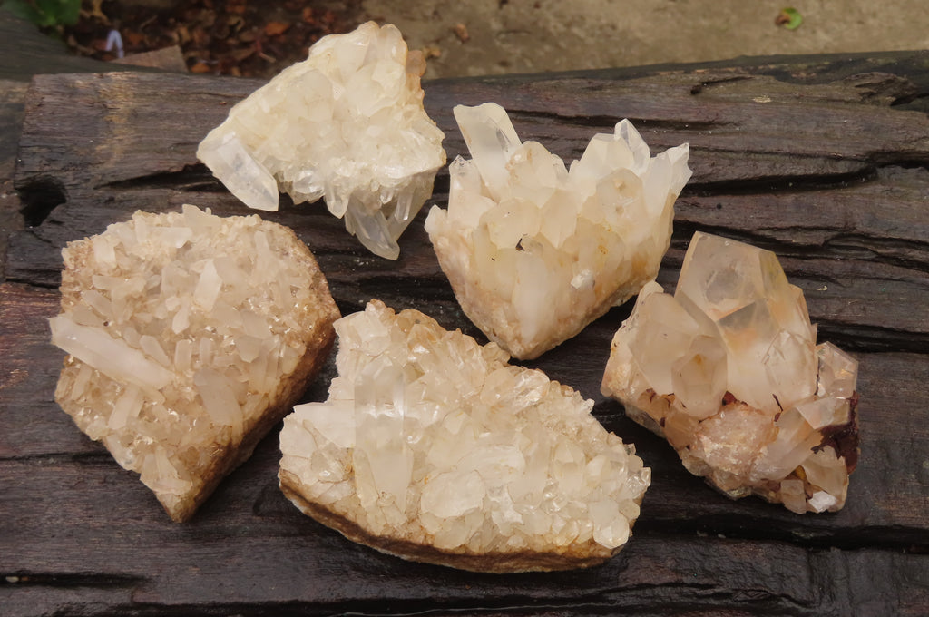 Natural Clear Quartz Clusters x 5 From Madagascar - Toprock Gemstones and Minerals 