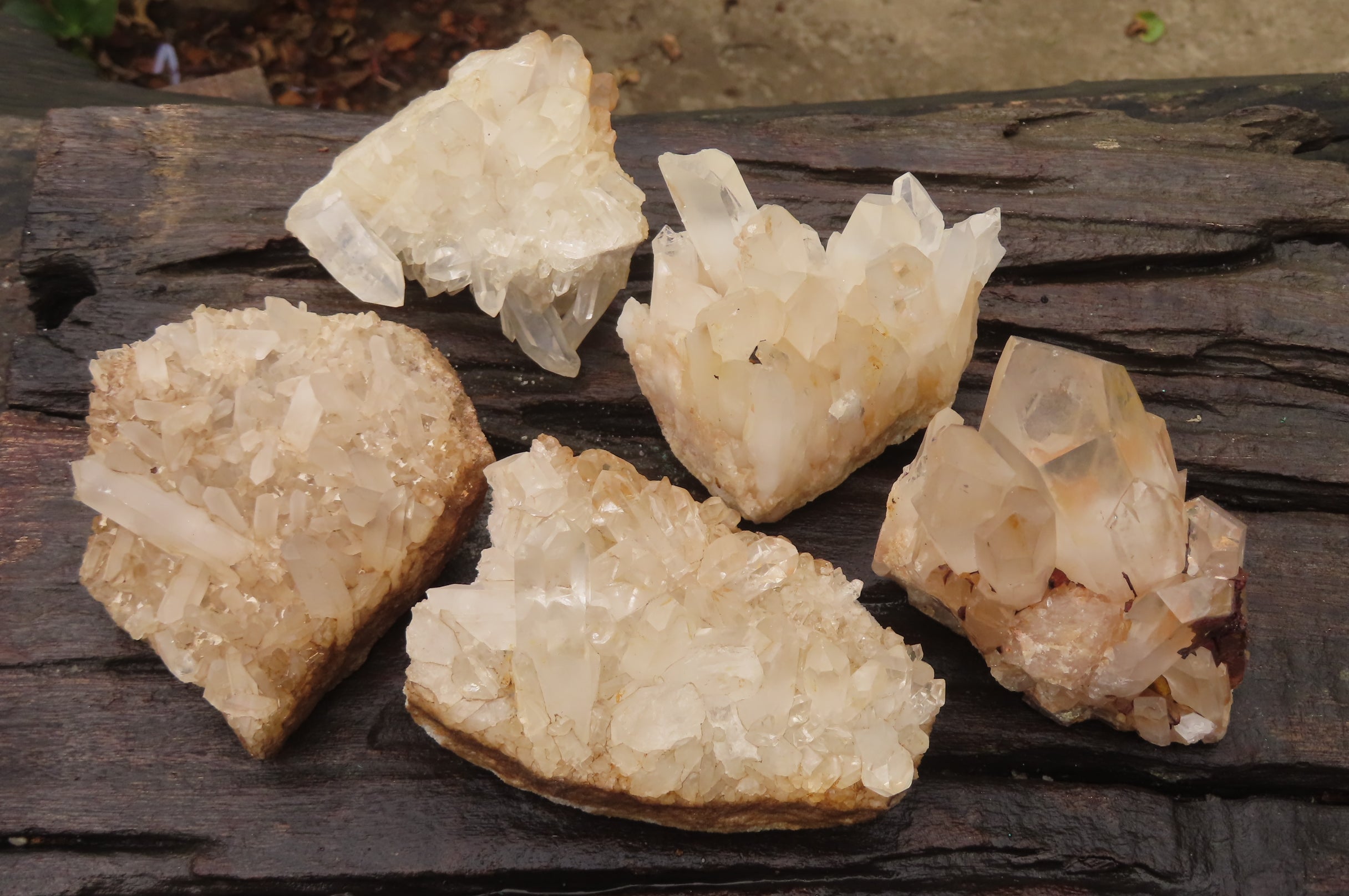 Natural Clear Quartz Clusters x 5 From Madagascar - Toprock Gemstones and Minerals 