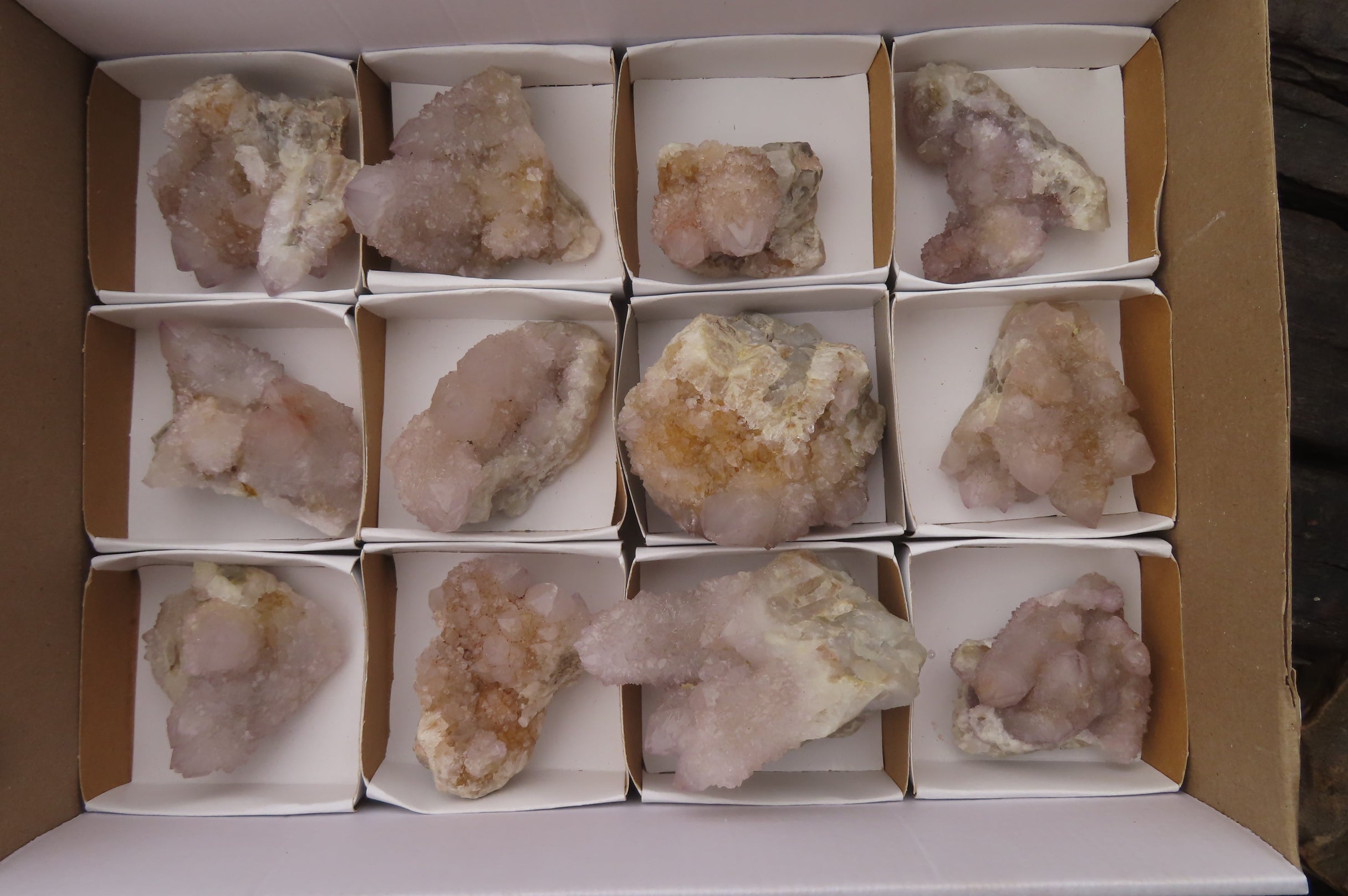 Natural Hematoid Ametrine Spirit Quartz Clusters x 12 From Boekenhouthoek, South Africa - Toprock Gemstones and Minerals 