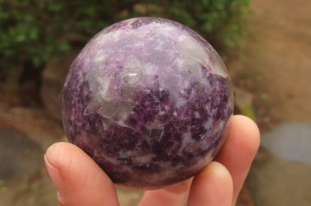 Polished Lepidolite Spheres x 4 From Ambatondrazaka, Madagascar - Toprock Gemstones and Minerals 