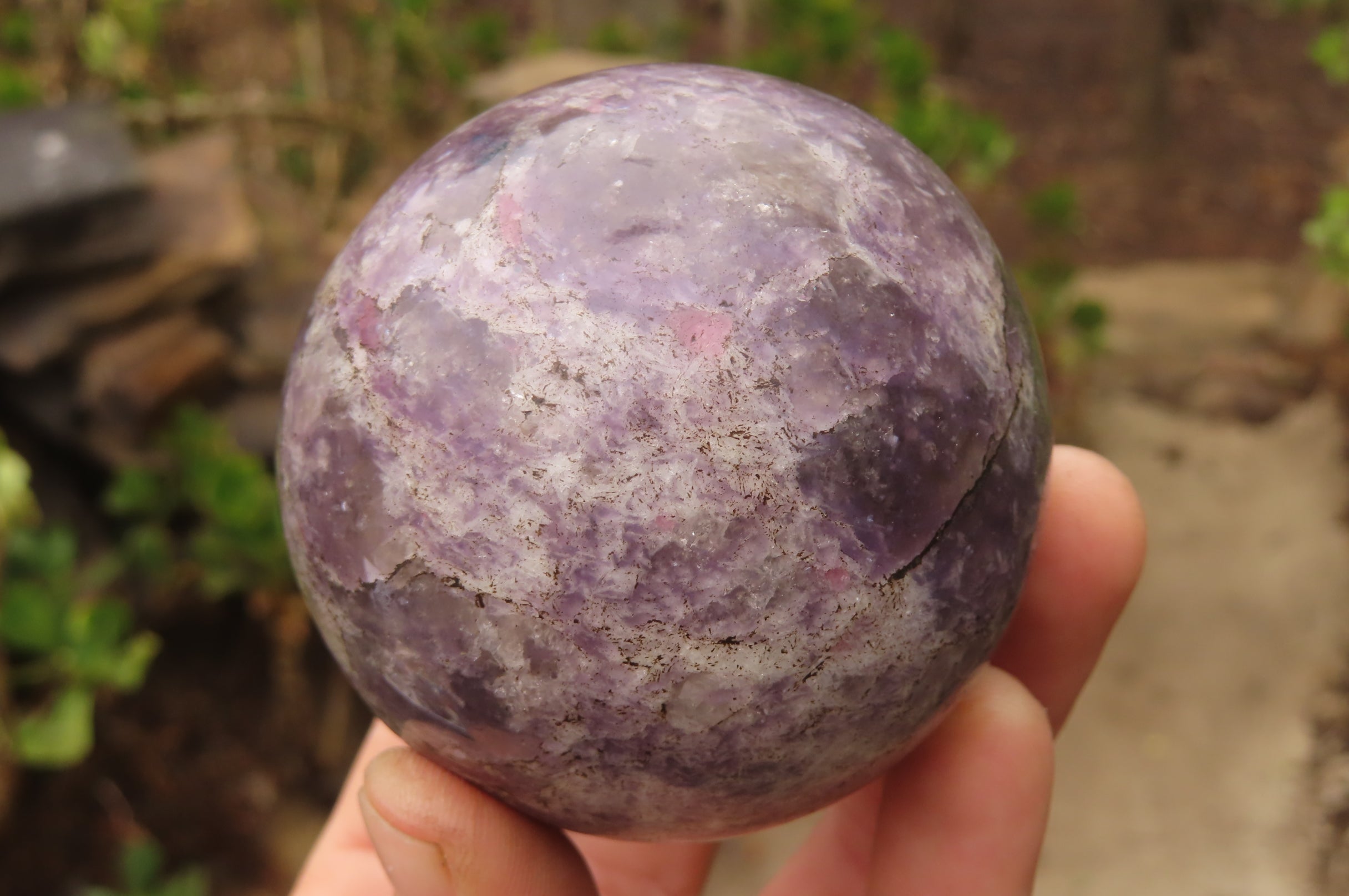 Polished Lepidolite Spheres x 4 From Ambatondrazaka, Madagascar - Toprock Gemstones and Minerals 