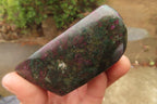 Polished Rare Ruby Corundum & Green Verdite Free Forms x 4 From Zimbabwe - Toprock Gemstones and Minerals 