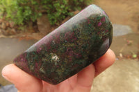 Polished Rare Ruby Corundum & Green Verdite Free Forms x 4 From Zimbabwe - Toprock Gemstones and Minerals 