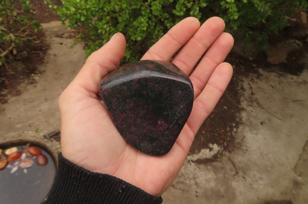 Polished Rare Ruby Corundum & Green Verdite Free Forms x 4 From Zimbabwe - Toprock Gemstones and Minerals 