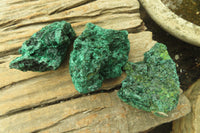 Natural Silky Malachite Specimens x 6 From Kasompe, Congo - Toprock Gemstones and Minerals 