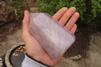 Polished Rose Quartz Point-Prisms x 2 From Madagascar - Toprock Gemstones and Minerals 