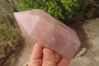 Polished Rose Quartz Point-Prisms x 2 From Madagascar - Toprock Gemstones and Minerals 