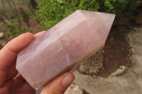 Polished Rose Quartz Point-Prisms x 2 From Madagascar - Toprock Gemstones and Minerals 
