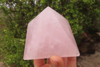 Polished Rose Quartz Pyramids x 3 From Madagascar