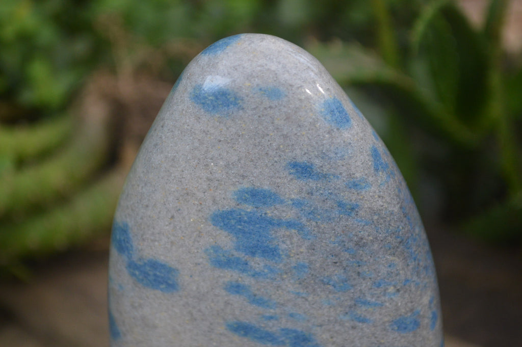 Polished Blue Spinel Spotted Quartz Standing Free Form x 1 From Madagascar - Toprock Gemstones and Minerals 