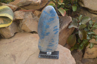 Polished Blue Spinel Spotted Quartz Standing Free Form x 1 From Madagascar - Toprock Gemstones and Minerals 