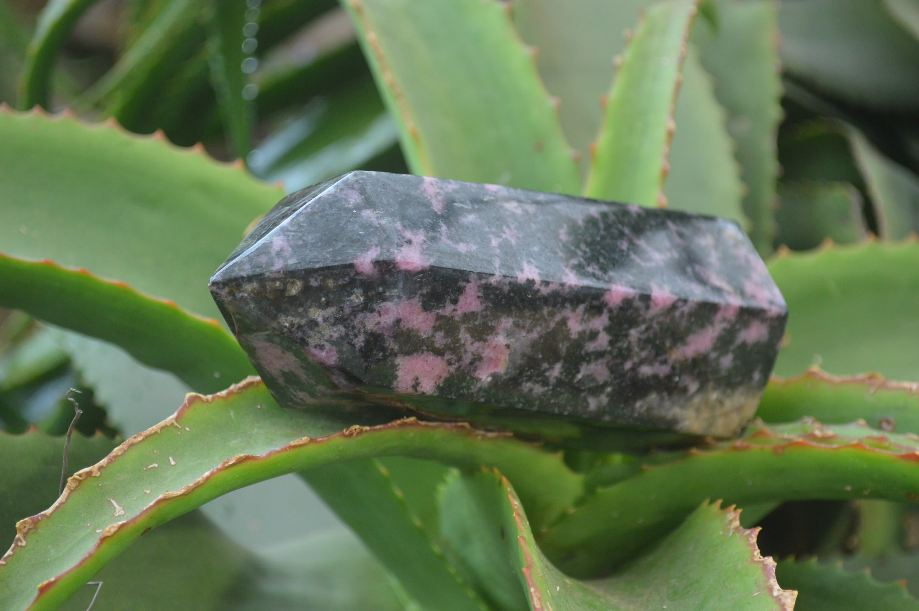 Polished Rhodonite Point-Prisms x 3 From Ambindavato, Madagascar - Toprock Gemstones and Minerals 