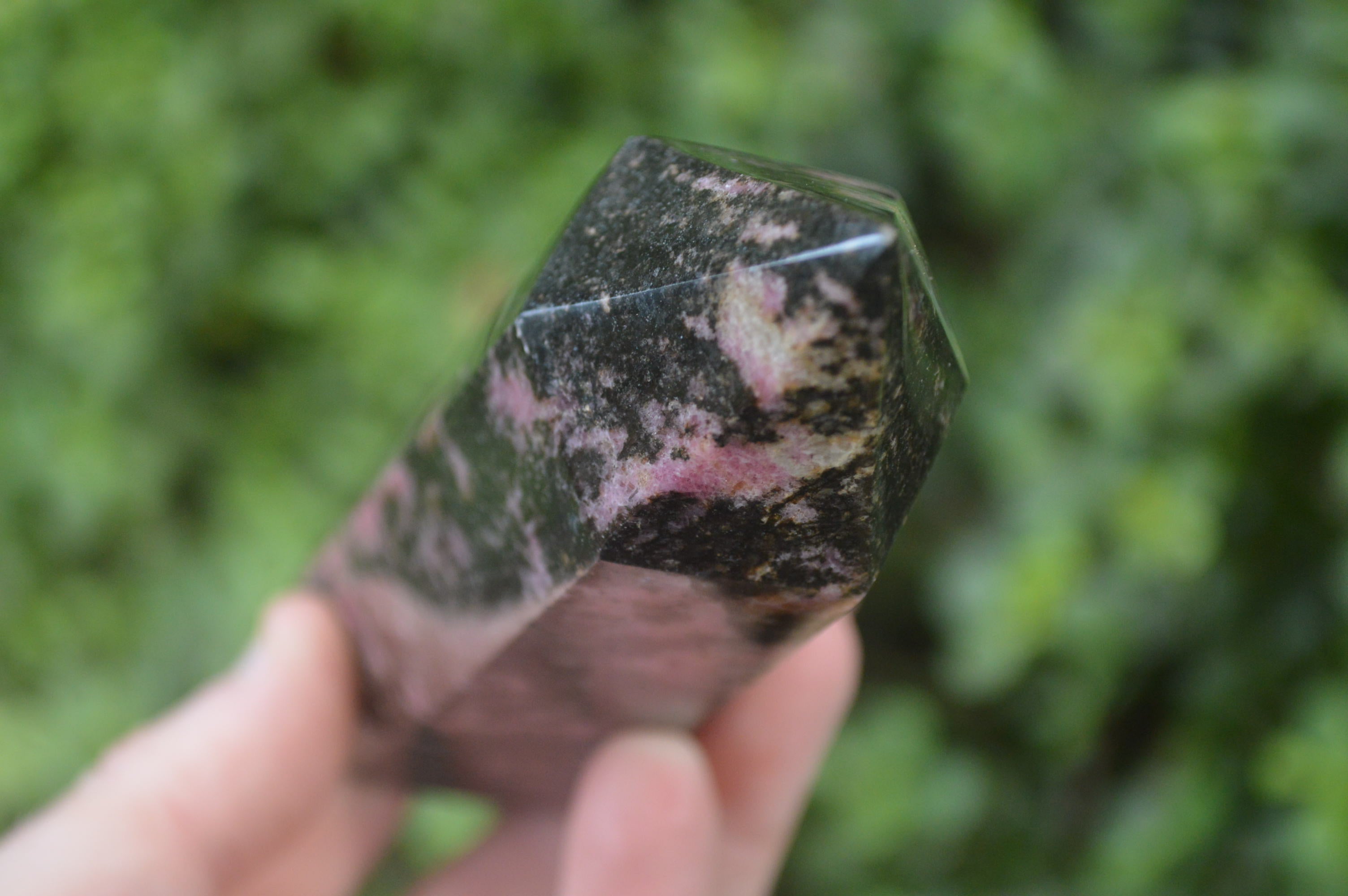 Polished Rhodonite Point-Prisms x 3 From Ambindavato, Madagascar - Toprock Gemstones and Minerals 